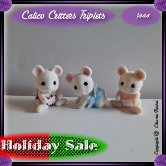 White Mouse Family Triplets - Picture 1 of 5